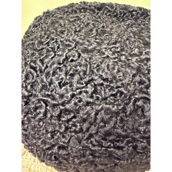 Antique 1920's Curly black lambs wool hand Muff Warmer - Picture 6 of 14